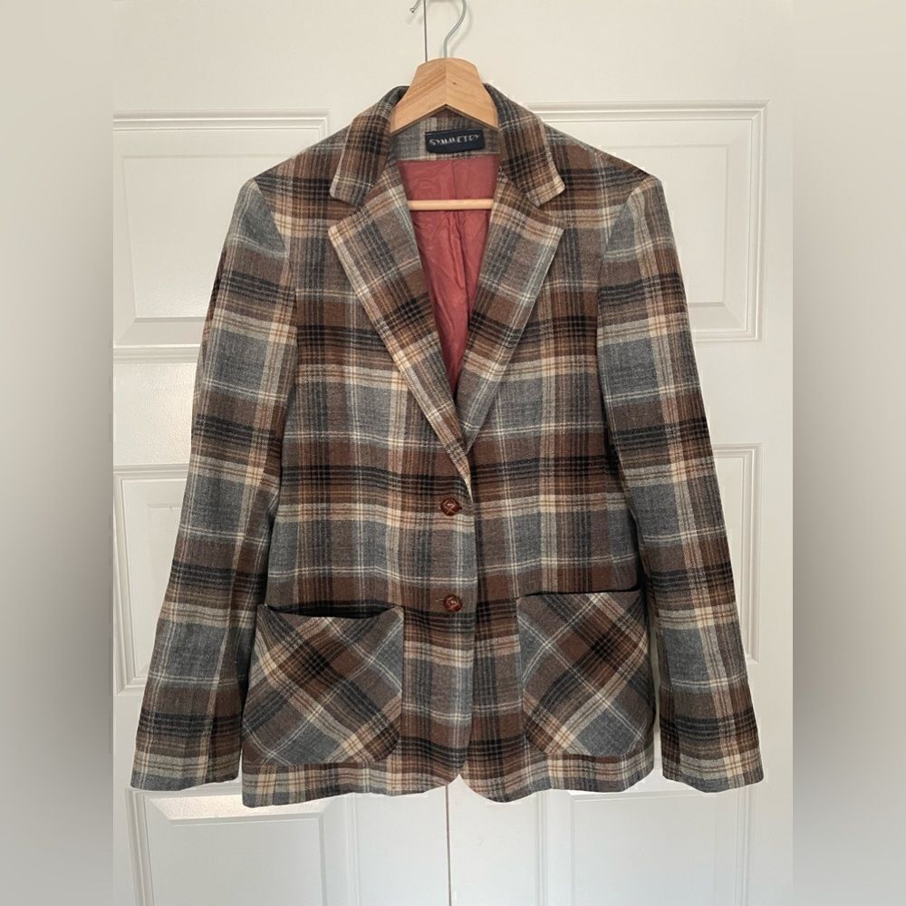 Symmetry Plaid Blazer 
